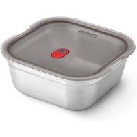 Black + Blum Microwavable Steel Multifunction Meal Prep Square Box Large - Grey