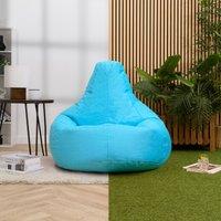 icon Recliner Indoor Outdoor Bean Bag Khaki Bean Bag Chair in Aqua