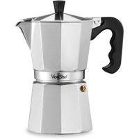 VonShef 6 Cup Stovetop Espresso Coffee Maker in Metallic Silver