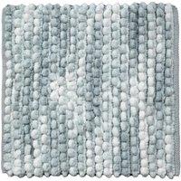 Allure Bath Fashions Marl Chunky Bobble Square Bath Mat Non Slip in Light Grey