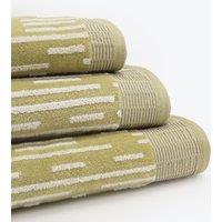Allure Bath Fashions Pop Up Zero Twist Barcode Stripe Towels in Green