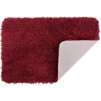 Allure Bath Fashions Shaggy Microfibre Non Slip Bath Mat 40 x 60cm in Burgundy | Size: 40 x 60 cm