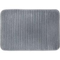 Allure Bath Fashions Ribbed Memory Foam Non Slip Bath Mat in Dark Grey