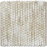 Allure Bath Fashions Marl Chunky Bobble Square Bath Mat Non Slip in Beige