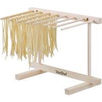 VonShef Collapsible Wooden Pasta Drying Rack in Beige
