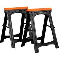 VonHaus Folding Saw Horse Twin Pack in Black