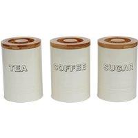 simpa Tea, Sugar & Coffee Set with Bamboo Lids in Cream