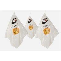 Shatchi 3Pcs Hanging White Ghost Halloween Decor - Indoor/Outdoor Spooky Party Theme