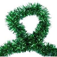 Shatchi 1.8m Luxury Deluxe Chunky Christmas Tinsel Garland Xmas Tree Decorations in Green