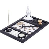London Boutique Zen Garden Buddha Candle Holder Incense Holder Meditation Gift Set Yin Yang in Dark Brown | Size: 1000L