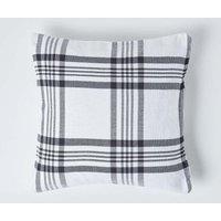 Homescapes Tartan Pattern Cushion Cover in White | Size: 45 cm x 45 cm