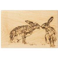 Selbrae House Kissing Hares Oak Serving Board in Light Brown