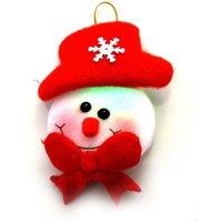 Shatchi 3pcs Novelty Christmas Tree Hanging Decorations Flashing LED Soft Teddy Set, Multi in Red