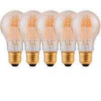 Harper Living 8 Watts A60 E27 LED Bulb Amber Warm White Dimmable, Pack of 5 in Clear