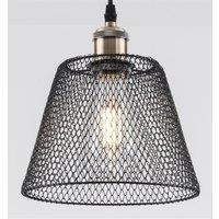 Harper Living Compact Easy Fit Vintage Metal Lampshade Ceiling fitting Shade in Black