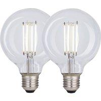 Harper Living 8 Watts G95 E27 LED Bulb Clear Globe Cool White Dimmable, Pack of 2