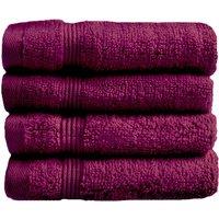 Allure Bath Fashions Luxury Zero Twist Egyptian Cotton Face Cloths - Pack of 4 in Wine