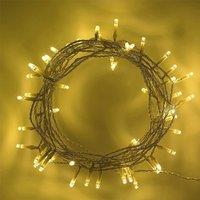 Shatchi 80 Warm White LED Lights Clear Cable Battery Operated Fairy String Christmas Tree in Yellow