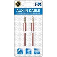 FX Powabud 'Aux-In-Cable' 3.5mm Braided Rose Gold