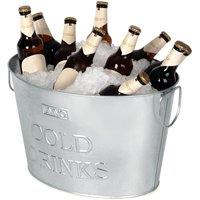 LIVIVO Galvanised Ice Bucket Champagne Bath 24L Large Drinks Cooler for Parties Wine Beer Outdoor Entertaining in Metallic Silver