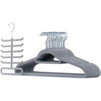 LIVIVO Flocked Velvet Hangers - Pack of 50 (Grey/Rose Gold) in Grey | Size: Large