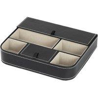 LIVIVO 6 Compartment Valet Tray Organiser Storage Box in Black