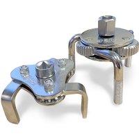 Autojack 1/2" Drive Oil Filter Wrench Set 3 Leg Self Adjusting Removal Tool in Silver | Size: 10000mm x 520mm
