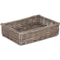 Red Hamper Wicker Antique Wash Straight Sided Tray in Brown