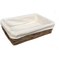 Red Hamper Cotton Lined Antique Wash Straight Sided Tray in Brown