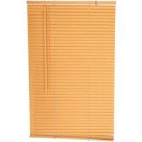 Oypla PVC Teak Wood Grain Effect Venetian Window Blinds with Fixings in Light Brown | Size: 60 cm