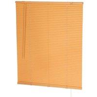 Oypla PVC Teak Wood Grain Effect Venetian Window Blinds with Fixings in Light Brown | Size: 80 cm