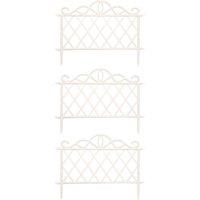Samuel Alexander Pack of 3 27cm White Plastic Garden Patio Lawn Border Fence Edging