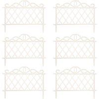 Samuel Alexander Pack of 6 27cm White Plastic Garden Patio Lawn Border Fence Edging