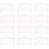 Samuel Alexander Pack of 12 27cm White Plastic Garden Patio Lawn Border Fence Edging