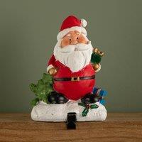 Samuel Alexander 13cm Premier Christmas Stocking Hanger Decoration in Santa Design in Red