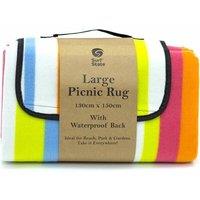 Surf State Large Picnic Rug Deluxe Striped 130cm x 150cm | Size: 130 cm x 150 cm