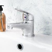 Nes Home Chrome Basin Mono Mixer Tap Single Lever Bathroom Sink Faucet Deck Mounted in Silver