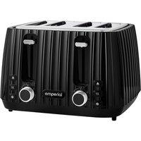 Emperial Toaster with 4 Slots, 7 Browning Levels, 1600W - Flow Range in Black | Size: 2 Pack