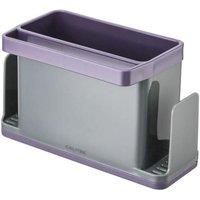 Calitek Sink Caddy Washing Up Organiser for Sponge Brush Storage Tidy with Removable Drip Tray Purple