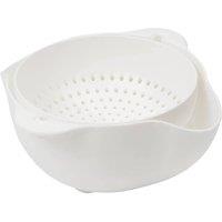 Calitek Colander Strainer Set with Detachable Plastic 1.3L Rotatable Bowl White