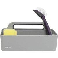 Calitek Cleaning Caddy Kitchen Tidy Organiser with Gripped Handle for Organised Cleaning Products Grey