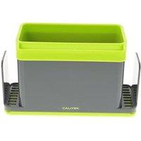 Calitek Sink Caddy Washing Up Organiser for Sponge Brush Storage Tidy with Removable Drip Tray Green in Bright Green