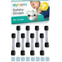 Aycorn Non-Magnetic Baby Safety Straps (8 Pack) in Black