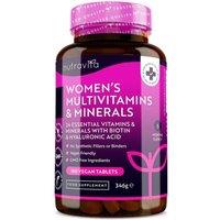 Nutravita Women's Multivitamins with Biotin & Hyaluronic Acid 180 Vegan Tablets in White