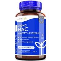 Nutravita NAC N-Acetyl-Cysteine 600mg 150 Vegan Capsules in White