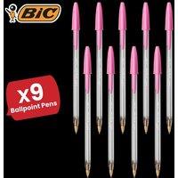 Bic Cristal Fun Ball Pen Pink - 9 Packs