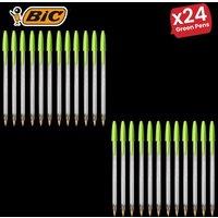 Bic Cristal Fun Ball Pen Green -24 Packs