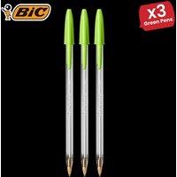 Bic Cristal Fun Ball Pen Green -3 Packs