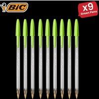 Bic Cristal Fun Ball Pen Green -9 Packs
