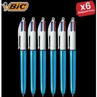 Bic 4 Colour Shine - Blue - Single Pen 6 Packs